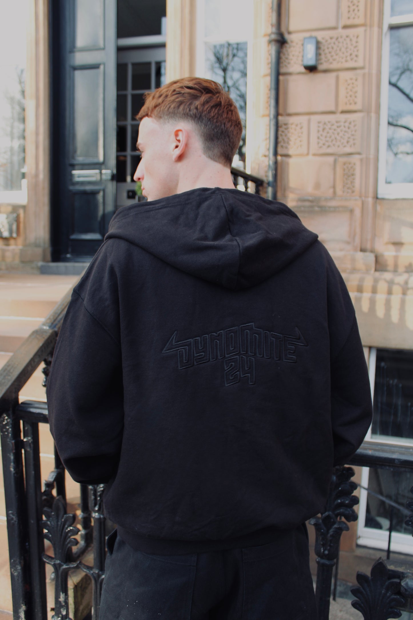 ROCKER HOODIE BLACK ON BLACK DOUBLE ZIP