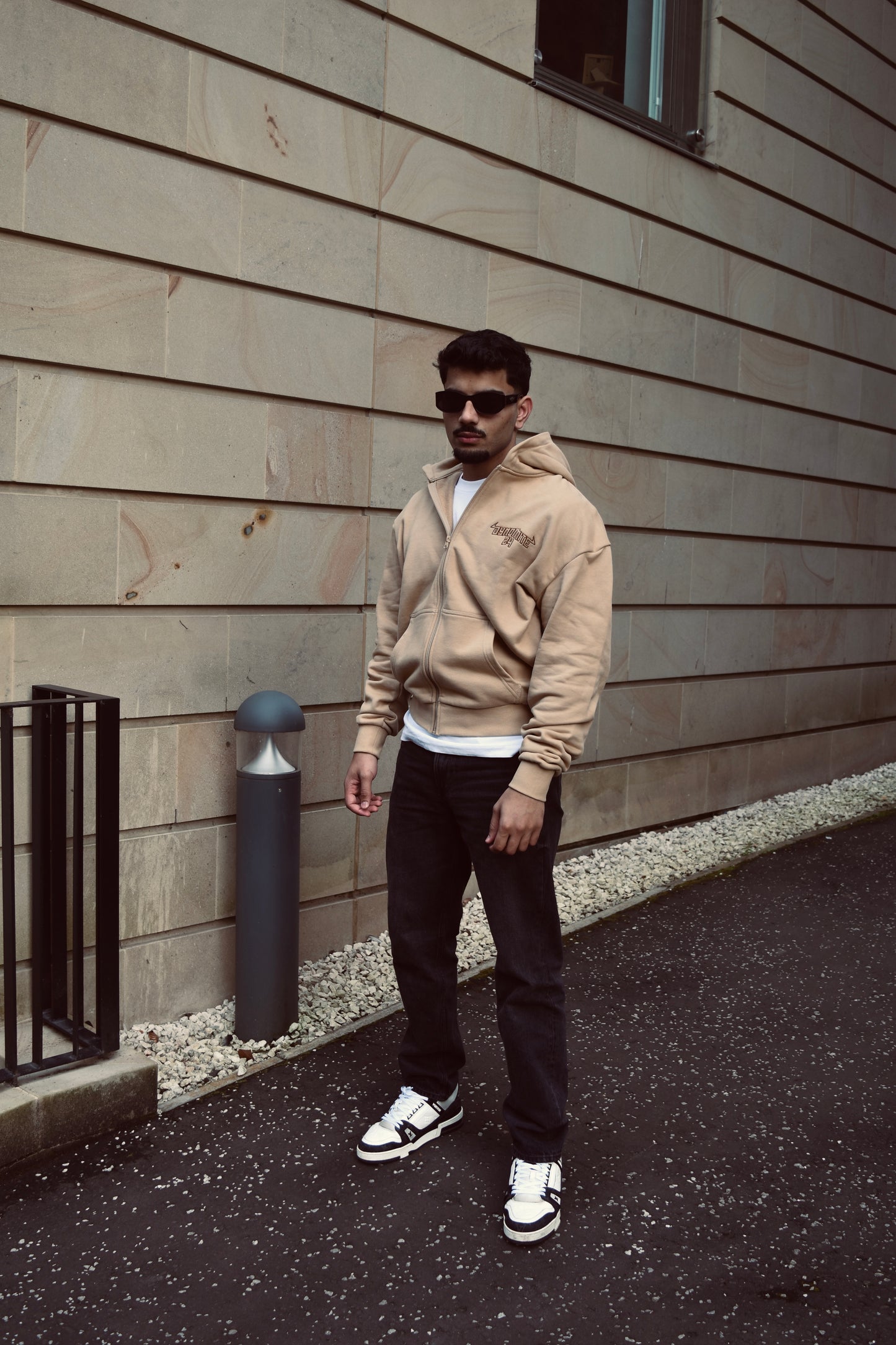 CHAIN LINK HOODIE - BEIGE