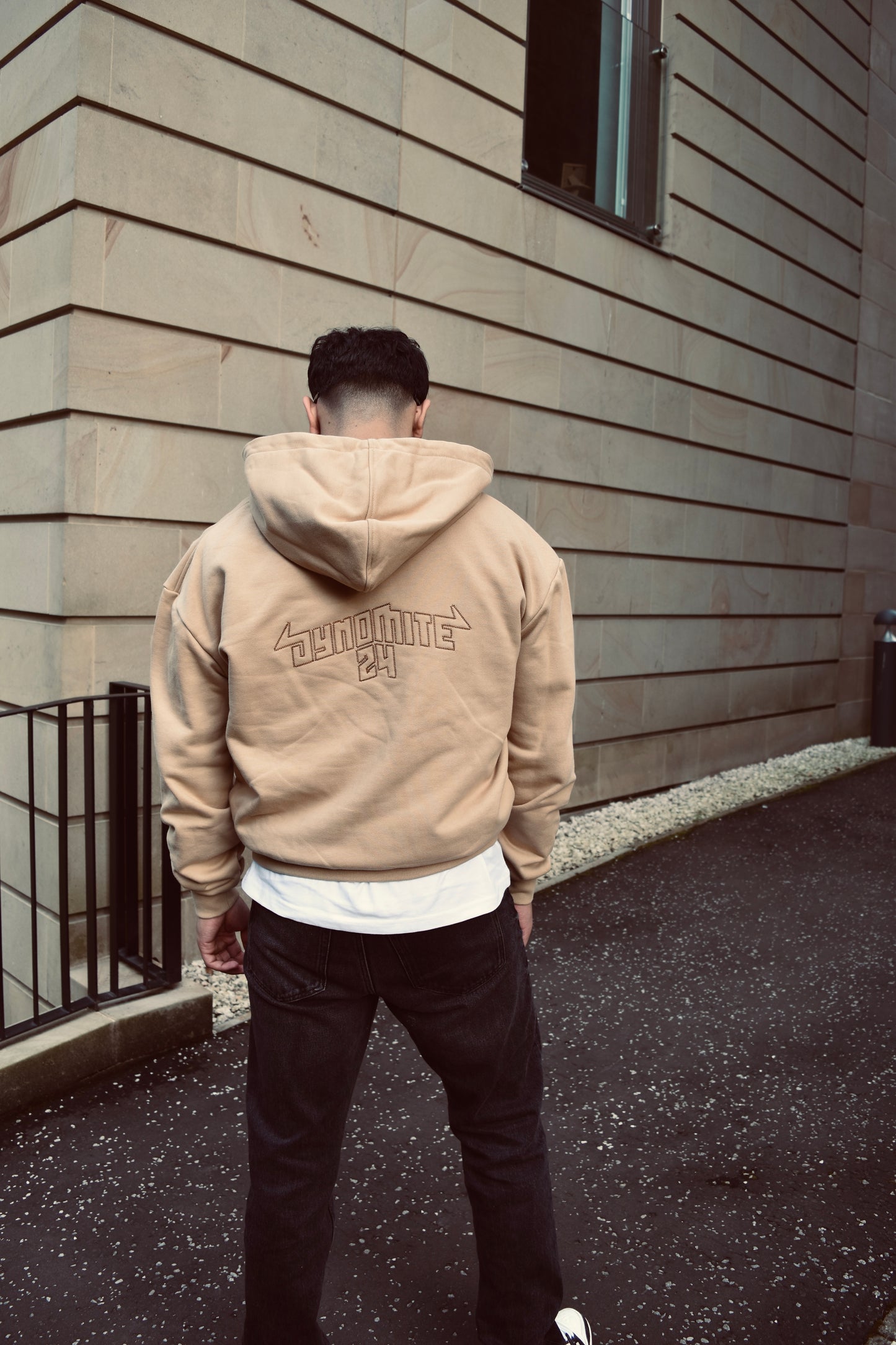 CHAIN LINK HOODIE - BEIGE