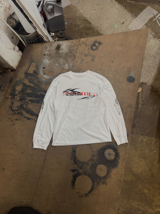 DIRTBIKE TEE - WHITE LONG SLEEVE