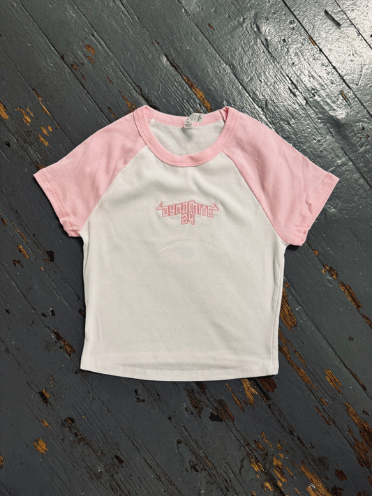 WMNS PINK/WHTE ROCKER TEE