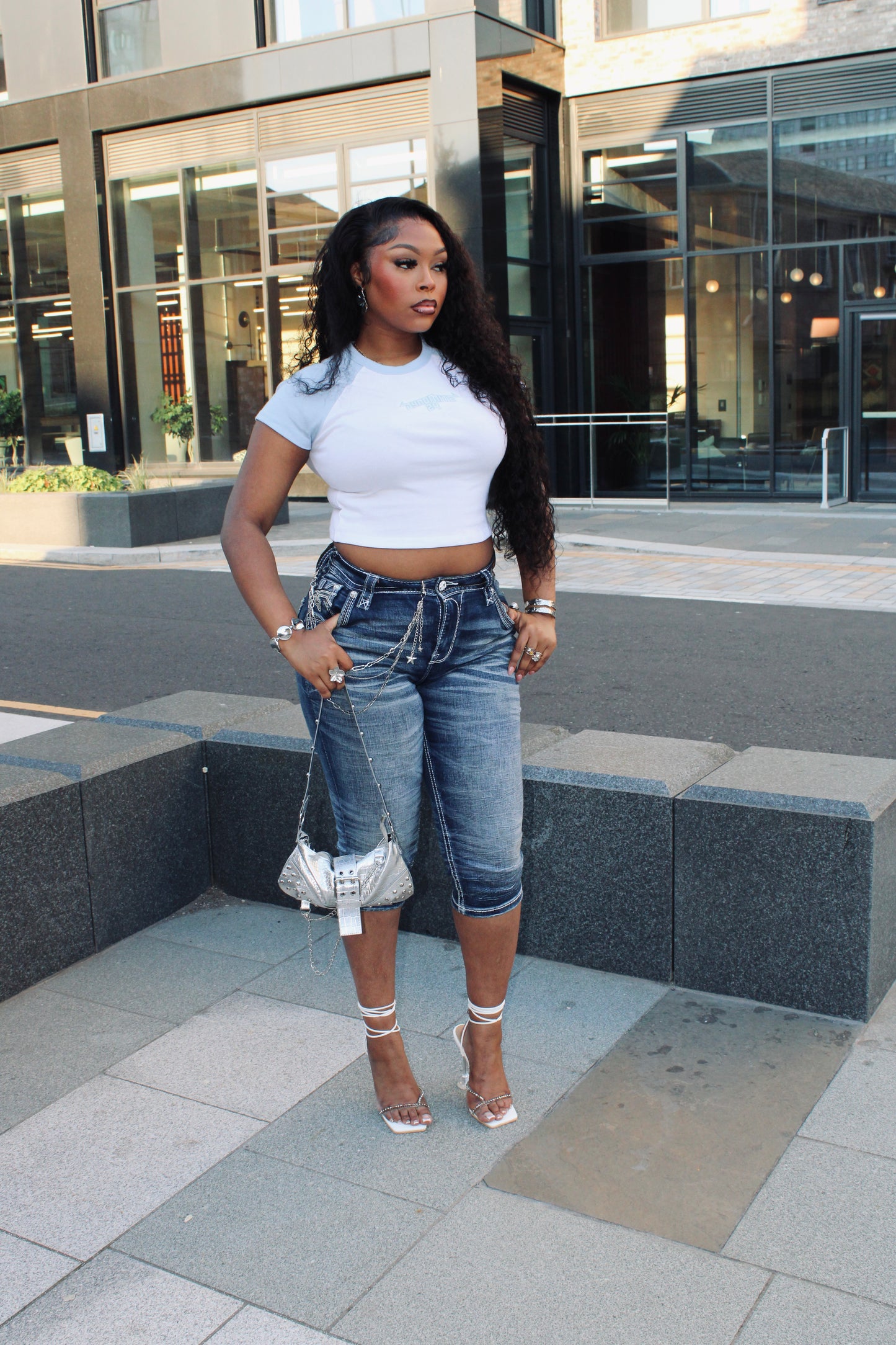 Baby Tee - WMNS Baby Blue
