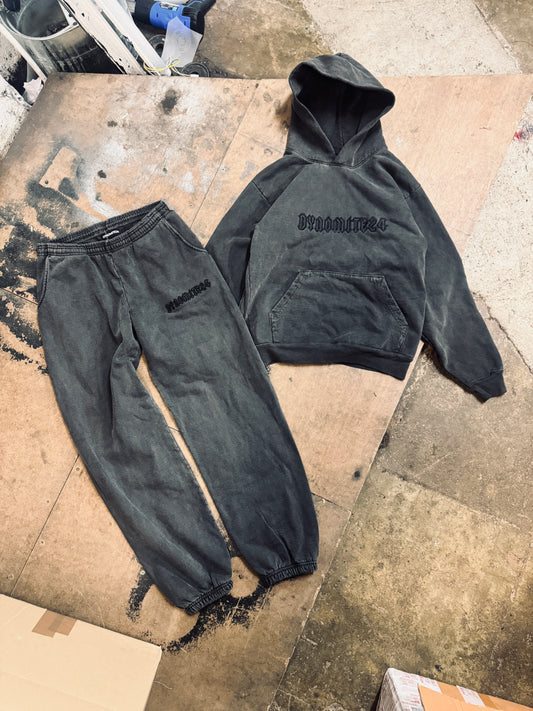 STATEMENT SWEATSUIT - WASHED GREY + BLACK