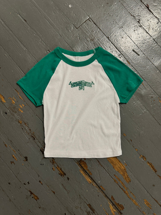 WMNS GREEN /WHTE ROCKER TEE