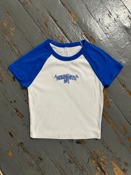 WMNS BLUE /WHTE ROCKER TEE