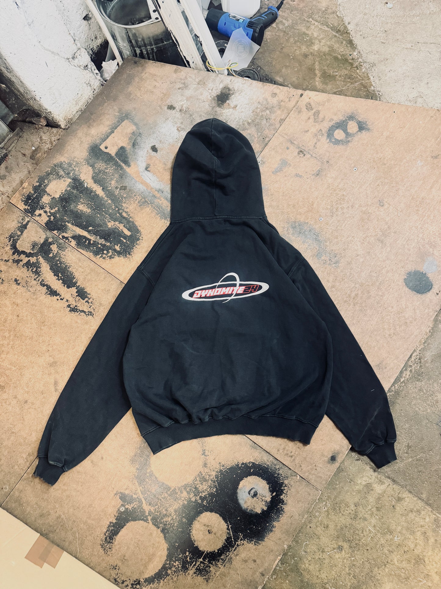 RED INTERSTELLAR HOODIE- FADED GREY